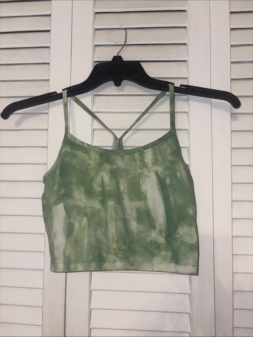 Tie-Dye Green Strappy Bra Top